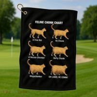Feline Chonk Cat Chart Funny Cat Meme Oh Lawd He Comin Golf Towel thumb 1