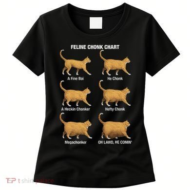 Feline Chonk Cat Chart Funny Cat Meme Oh Lawd He Comin Women's T-Shirt