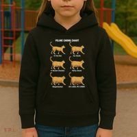 Feline Chonk Cat Chart Funny Cat Meme Oh Lawd He Comin Kids Hoodie thumb 3