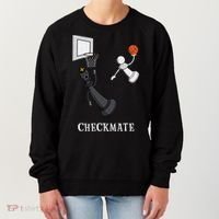 Funny Checkmate Chess Basketball Game Board King Pawn Piece Women's Sweatshirt thumb 0
