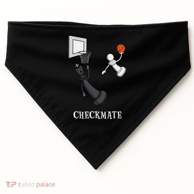 Funny Checkmate Chess Basketball Game Board King Pawn Piece USA-Made Doggie Bandana