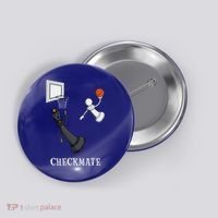 Funny Checkmate Chess Basketball Game Board King Pawn Piece Button thumb 0