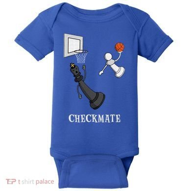 Funny Checkmate Chess Basketball Game Board King Pawn Piece Baby Bodysuit