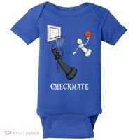 Funny Checkmate Chess Basketball Game Board King Pawn Piece Baby Bodysuit thumb 0