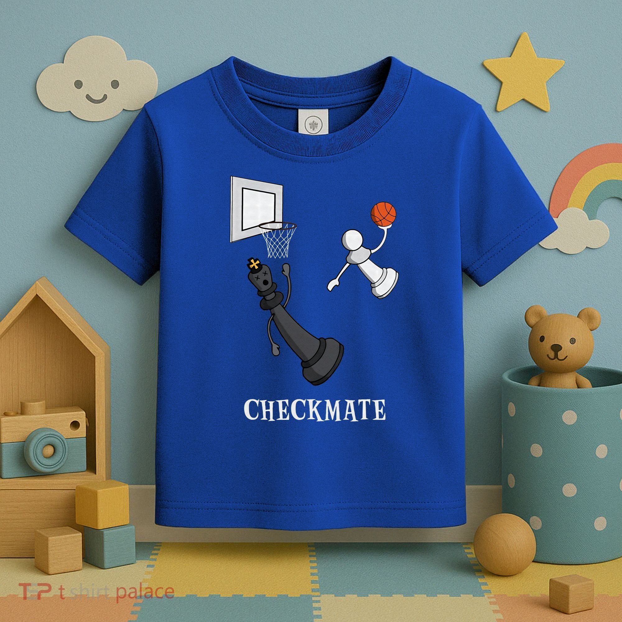 Funny Checkmate Chess Basketball Game Board King Pawn Piece Toddler T-Shirt