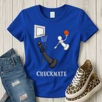 Funny Checkmate Chess Basketball Game Board King Pawn Piece Women's T-Shirt thumb 3