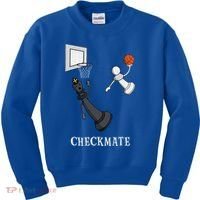 Funny Checkmate Chess Basketball Game Board King Pawn Piece Kids Sweatshirt thumb 0
