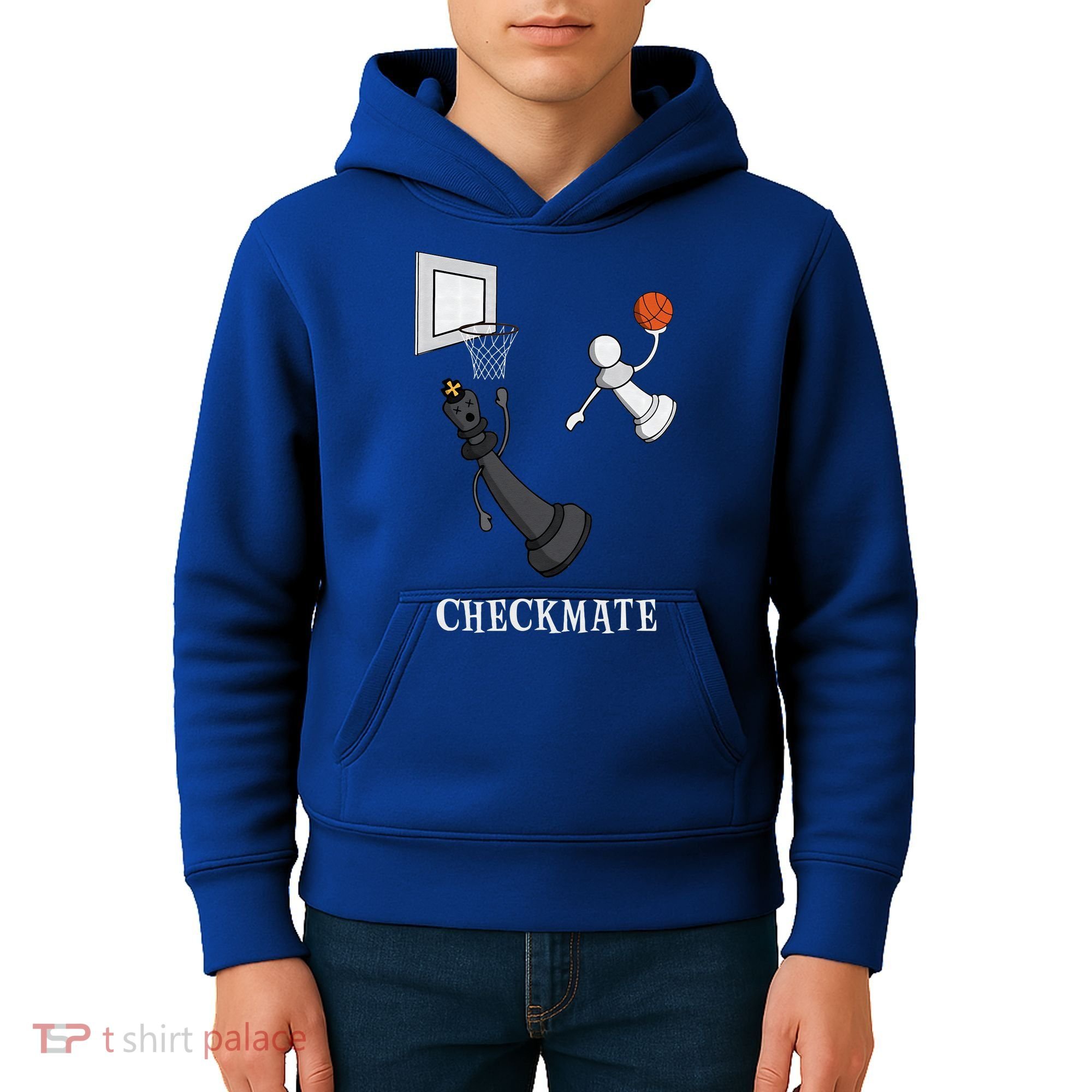 Funny Checkmate Chess Basketball Game Board King Pawn Piece Kids Hoodie