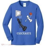 Funny Checkmate Chess Basketball Game Board King Pawn Piece Kids Long Sleeve Shirt thumb 0
