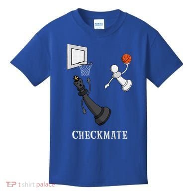 Funny Checkmate Chess Basketball Game Board King Pawn Piece Kids T-Shirt