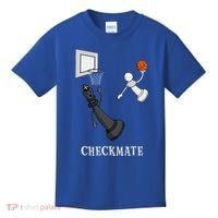 Funny Checkmate Chess Basketball Game Board King Pawn Piece Kids T-Shirt thumb 0