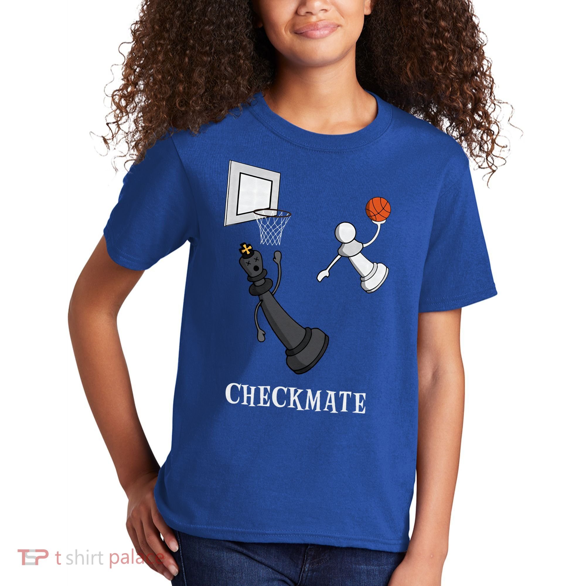 Funny Checkmate Chess Basketball Game Board King Pawn Piece Kids T-Shirt