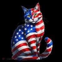 Funny Cute Cat Green Eyes Cat USA Flag 4th Of July Coffee Mug thumb 5