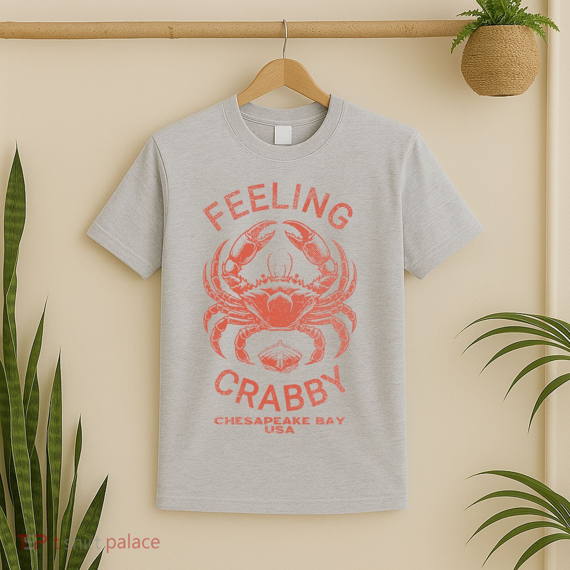Feeling Crabby Chesapeake Vintage Beach Summer Bay Crab Boat T-Shirt