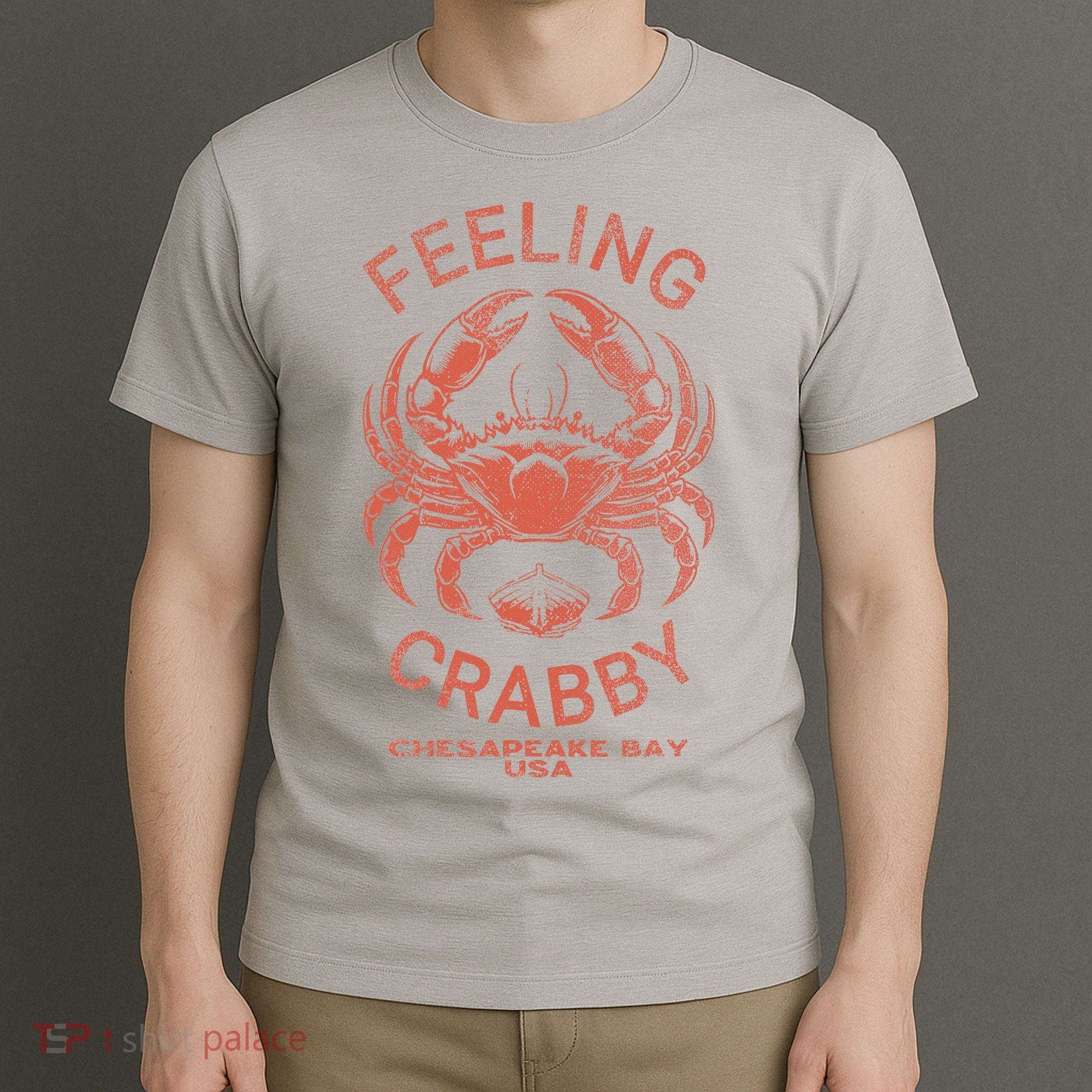 Feeling Crabby Chesapeake Vintage Beach Summer Bay Crab Boat T-Shirt