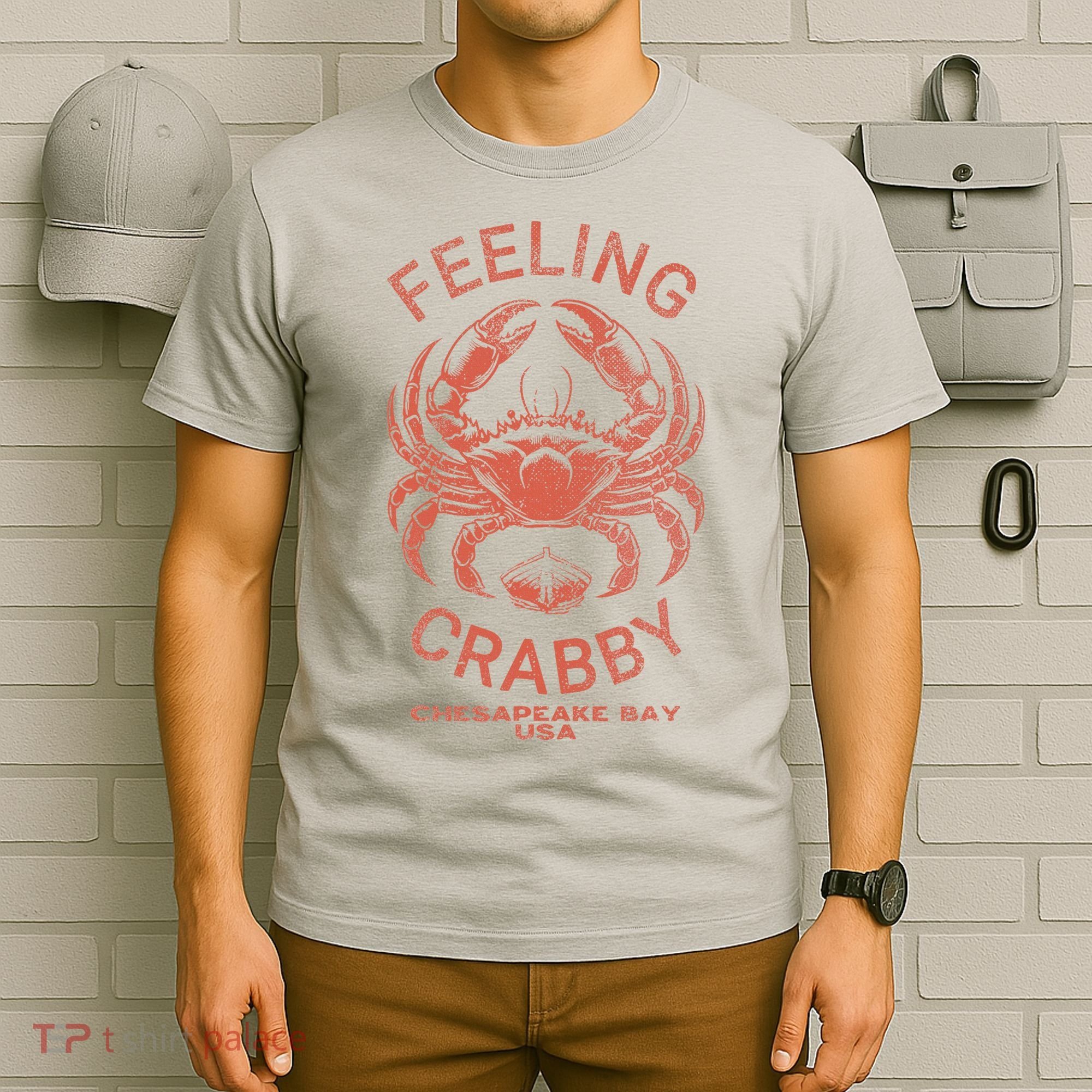 Feeling Crabby Chesapeake Vintage Beach Summer Bay Crab Boat T-Shirt