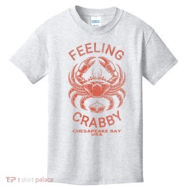 Feeling Crabby Chesapeake Vintage Beach Summer Bay Crab Boat Kids T-Shirt