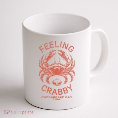 Feeling Crabby Chesapeake Vintage Beach Summer Bay Crab Boat Coffee Mug back