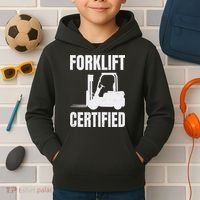 Forklift Certified Certified Forklift Driver Lift Truck Kids Hoodie thumb 2
