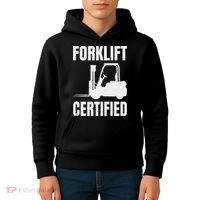 Forklift Certified Certified Forklift Driver Lift Truck Kids Hoodie thumb 4