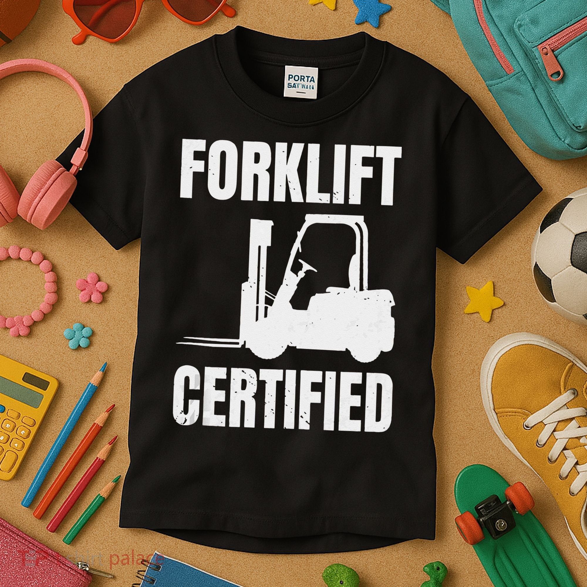 Forklift Certified Certified Forklift Driver Lift Truck Kids T-Shirt