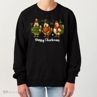Funny Christmas Chicken Merry Cluckmas Women's Sweatshirt thumb 0