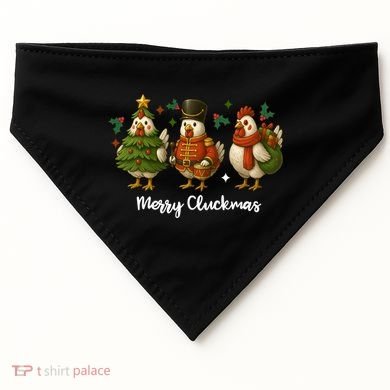 Funny Christmas Chicken Merry Cluckmas USA-Made Doggie Bandana
