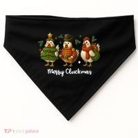 Funny Christmas Chicken Merry Cluckmas USA-Made Doggie Bandana thumb 0