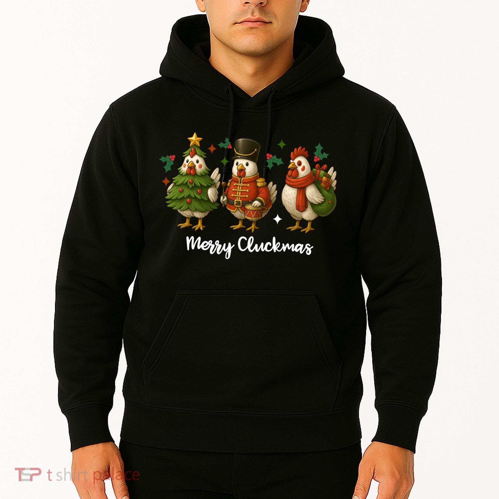 Funny Christmas Chicken Merry Cluckmas Hoodie