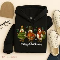 Funny Christmas Chicken Merry Cluckmas Hoodie thumb 4