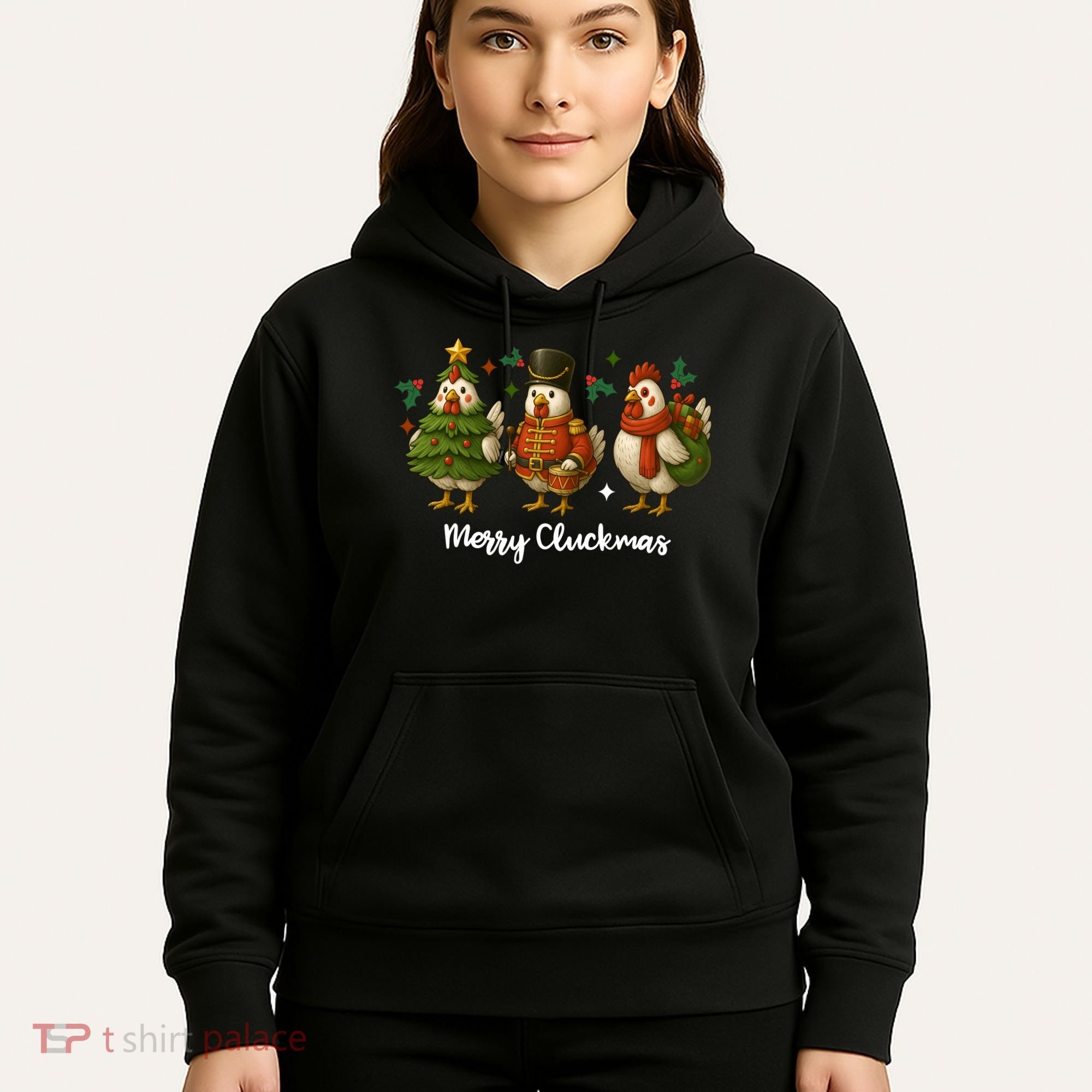 Funny Christmas Chicken Merry Cluckmas Hoodie