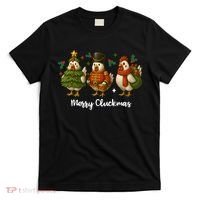 Funny Christmas Chicken Merry Cluckmas T-Shirt thumb 0