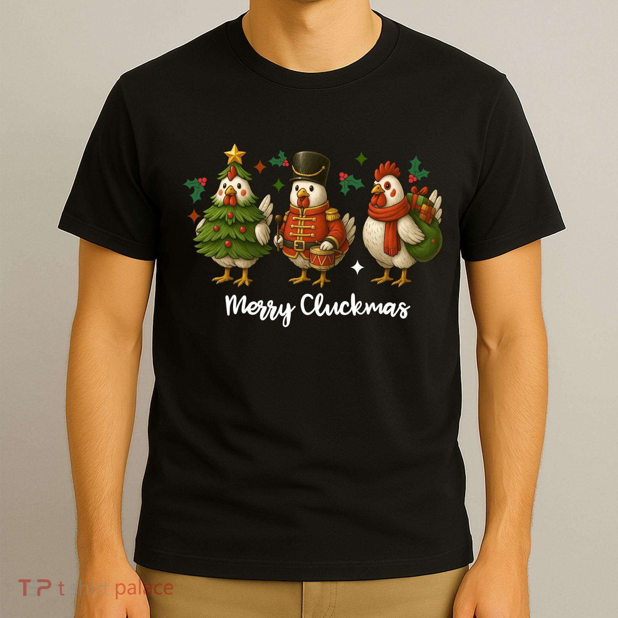Funny Christmas Chicken Merry Cluckmas T-Shirt