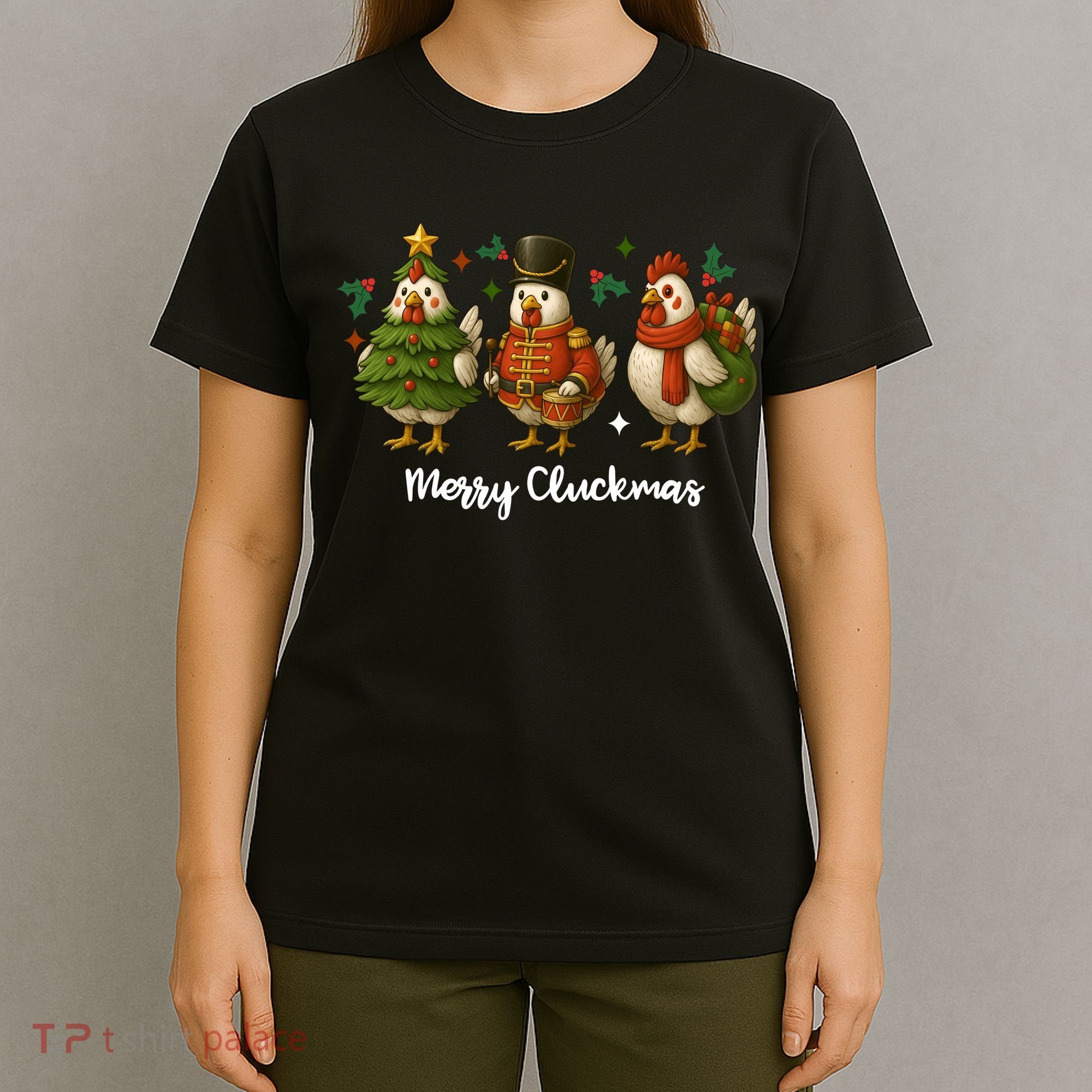Funny Christmas Chicken Merry Cluckmas T-Shirt