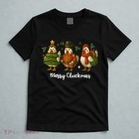 Funny Christmas Chicken Merry Cluckmas T-Shirt thumb 5