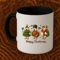 Funny Christmas Chicken Merry Cluckmas Coffee Mug thumb 2