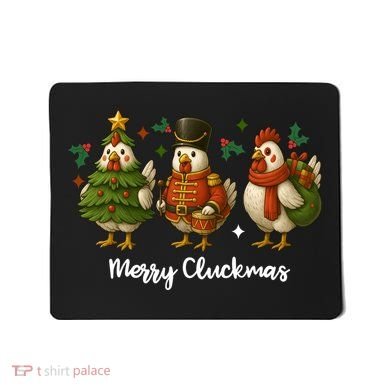 Funny Christmas Chicken Merry Cluckmas Mousepad