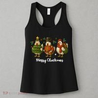 Funny Christmas Chicken Merry Cluckmas Women's Tank Top thumb 3