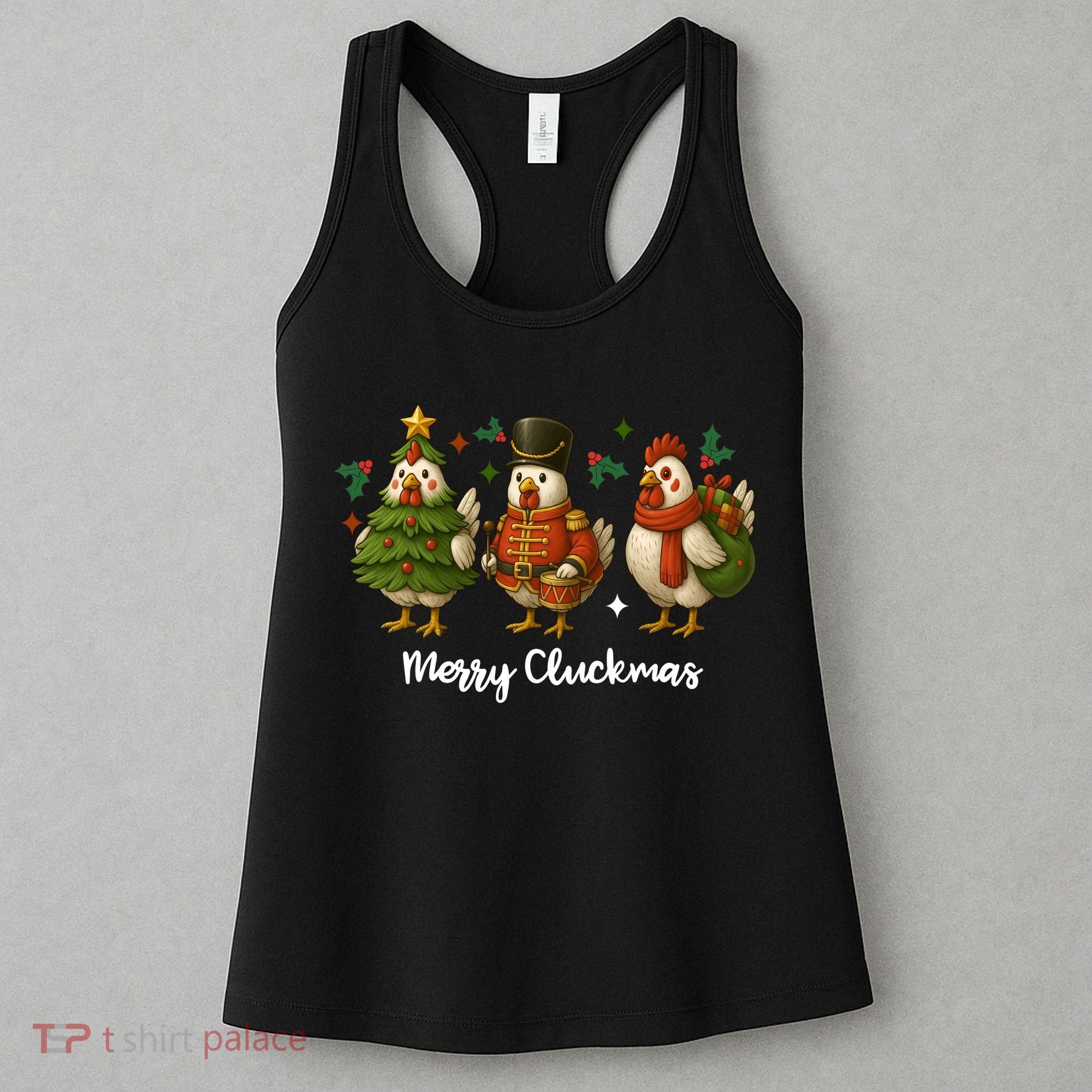 Funny Christmas Chicken Merry Cluckmas Women's Tank Top