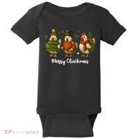 Funny Christmas Chicken Merry Cluckmas Baby Bodysuit thumb 0