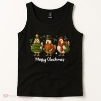 Funny Christmas Chicken Merry Cluckmas Tank Top thumb 2