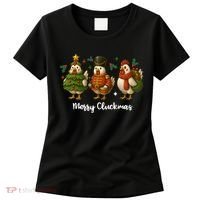 Funny Christmas Chicken Merry Cluckmas Women's T-Shirt thumb 0