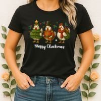 Funny Christmas Chicken Merry Cluckmas Women's T-Shirt thumb 2