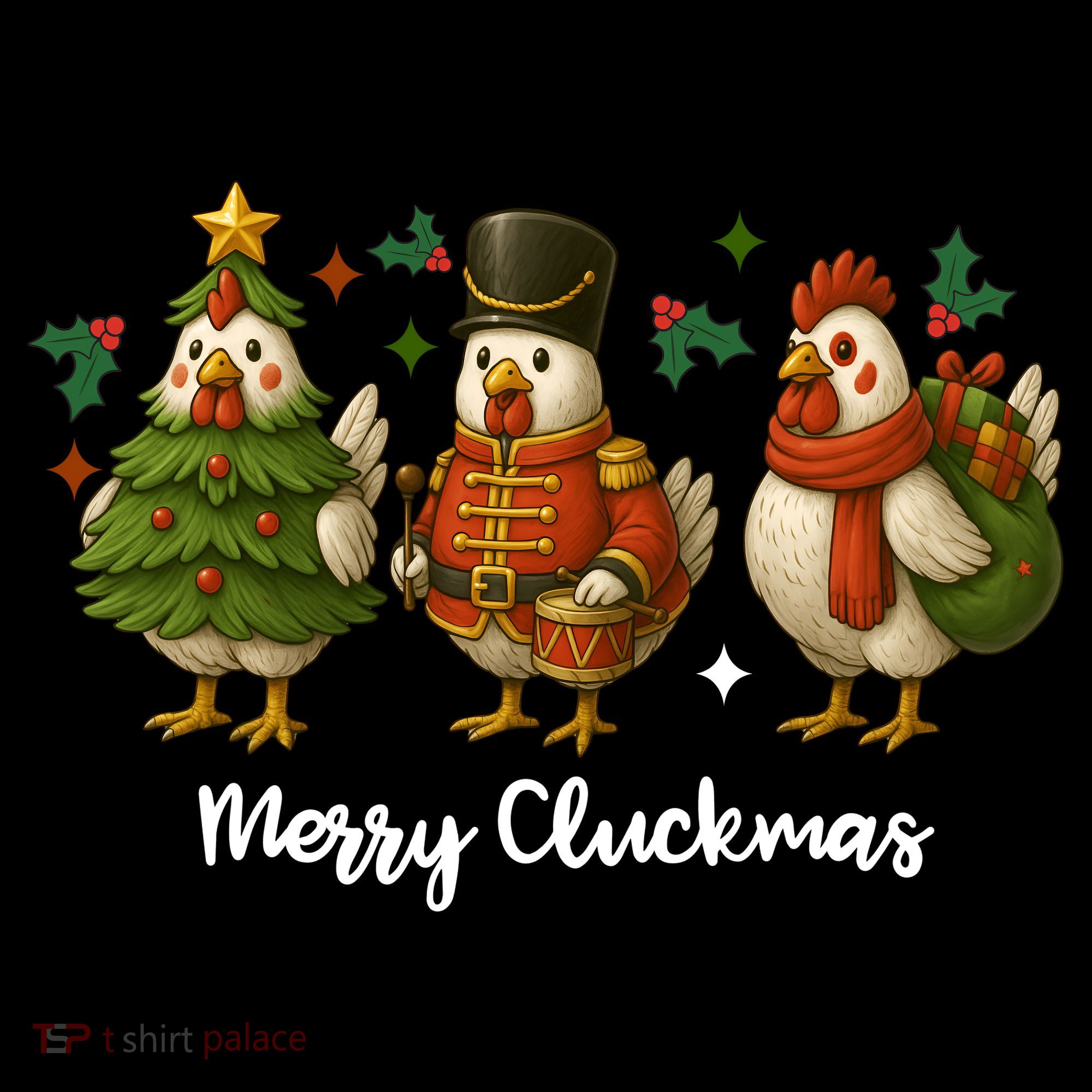 Funny Christmas Chicken Merry Cluckmas Women's T-Shirt