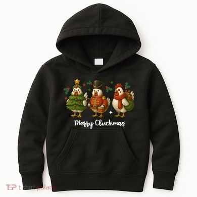 Funny Christmas Chicken Merry Cluckmas Kids Hoodie
