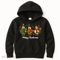 Funny Christmas Chicken Merry Cluckmas Kids Hoodie thumb 0