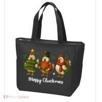 Funny Christmas Chicken Merry Cluckmas Tote Bag thumb 3