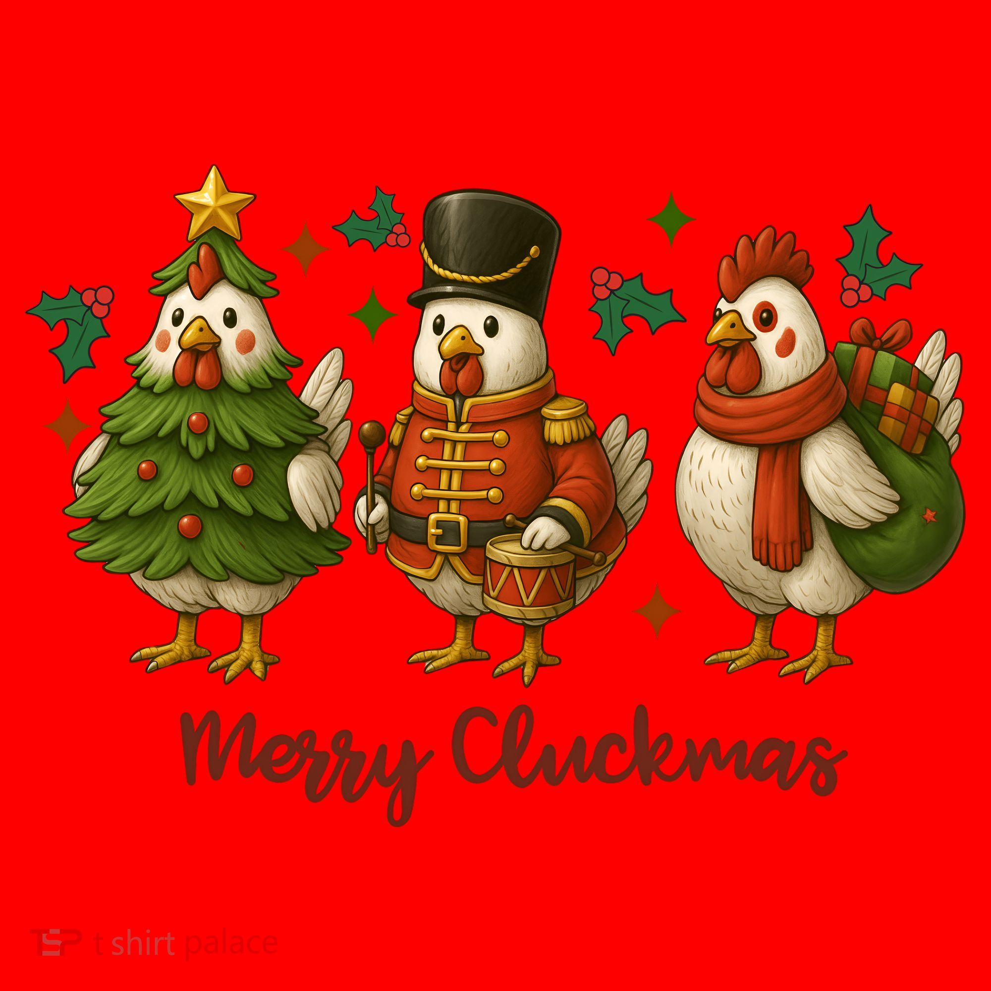 Funny Christmas Chicken Merry Cluckmas Santa Hat
