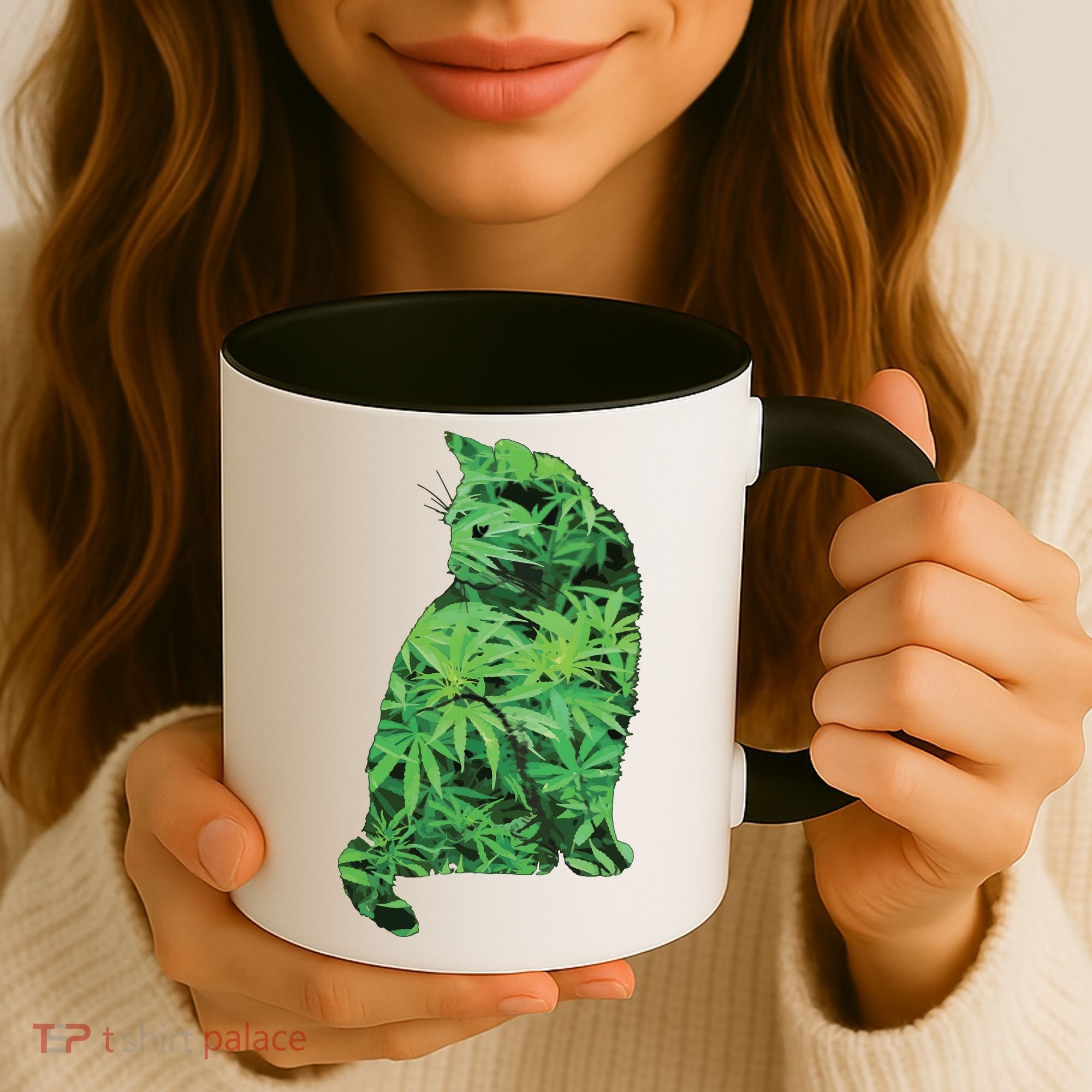 Funny Cannabis & Cat Lover Marijuana Weed Smoker Art Coffee Mug
