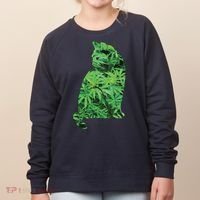 Funny Cannabis & Cat Lover Marijuana Weed Smoker Art Women's Sweatshirt thumb 0